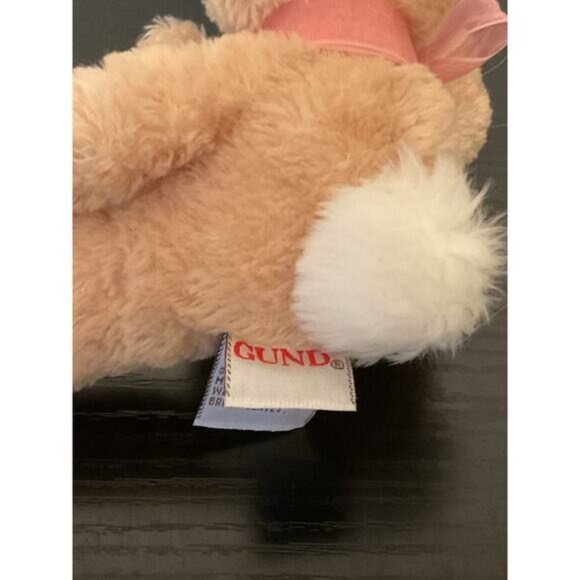 Gund Binker Easter Bunny Rabbit Plush With Pink Bow Stuffed Animal - Picture 2 of 4